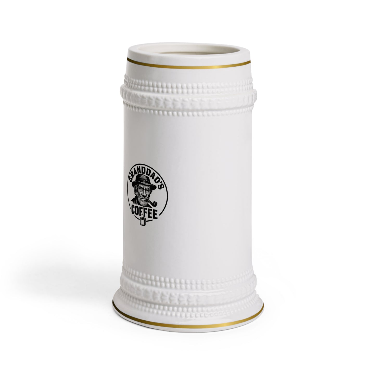 Granddad's Coffee Ceramic Stein Mug — Vintage Logo Beer-Style Coffee Stein