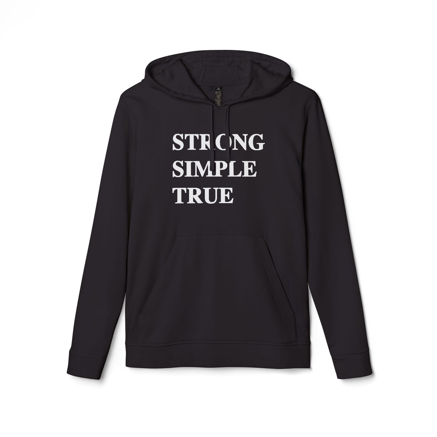 Adidas Fleece Hoodie - Strong Simple True, Unisex Sweatshirt, Cozy Casual Wear, Perfect Gift, Coffee Lovers Apparel