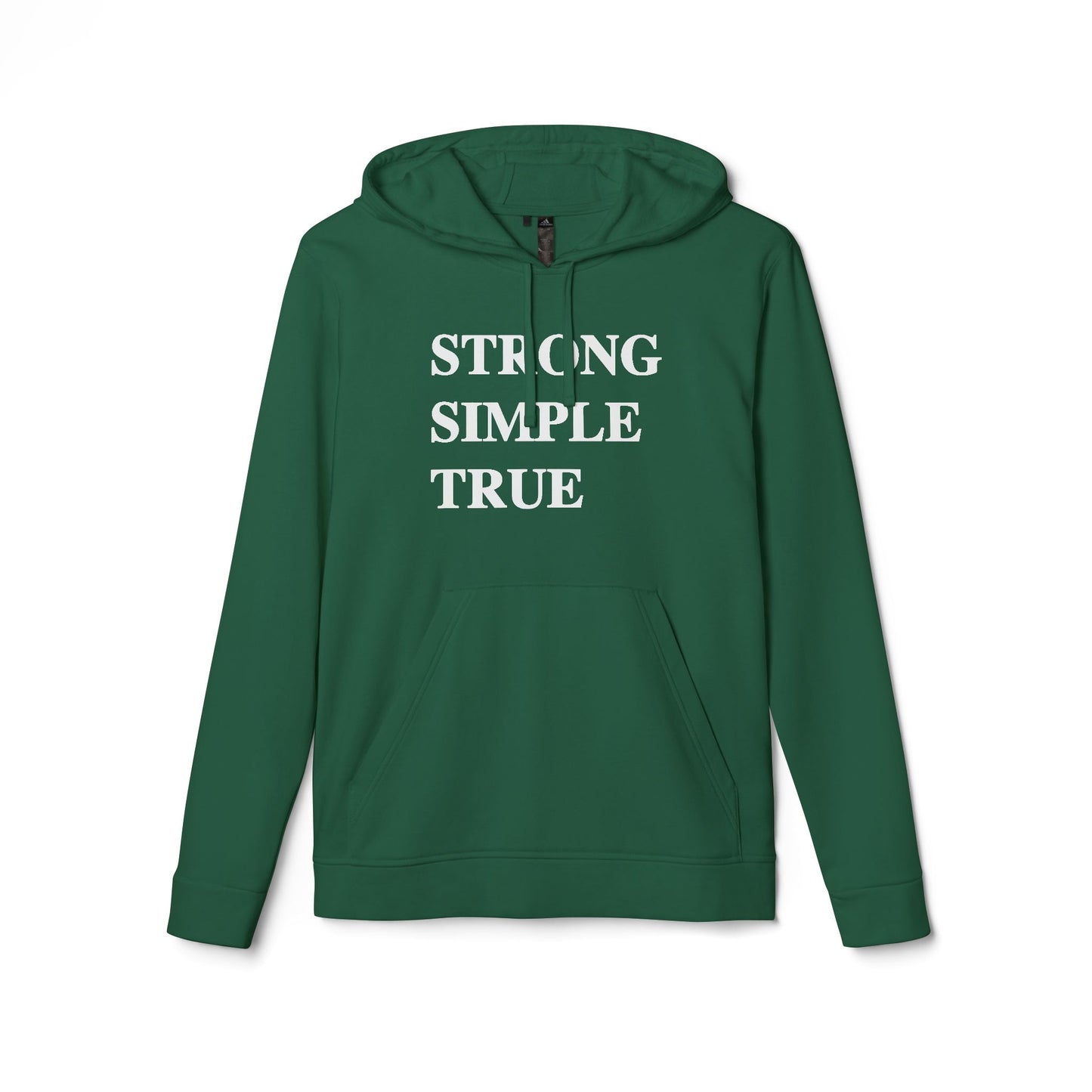 Adidas Fleece Hoodie - Strong Simple True, Unisex Sweatshirt, Cozy Casual Wear, Perfect Gift, Coffee Lovers Apparel