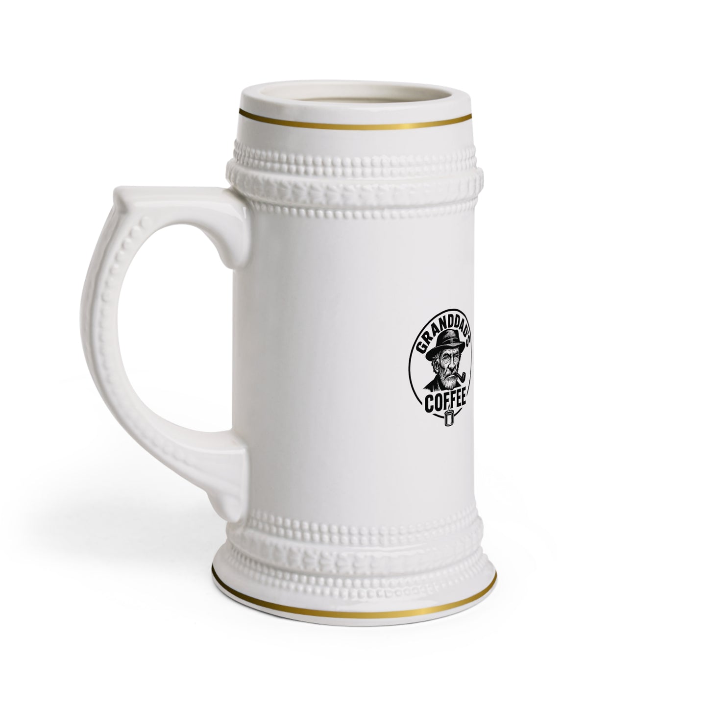 Granddad's Coffee Ceramic Stein Mug — Vintage Logo Beer-Style Coffee Stein