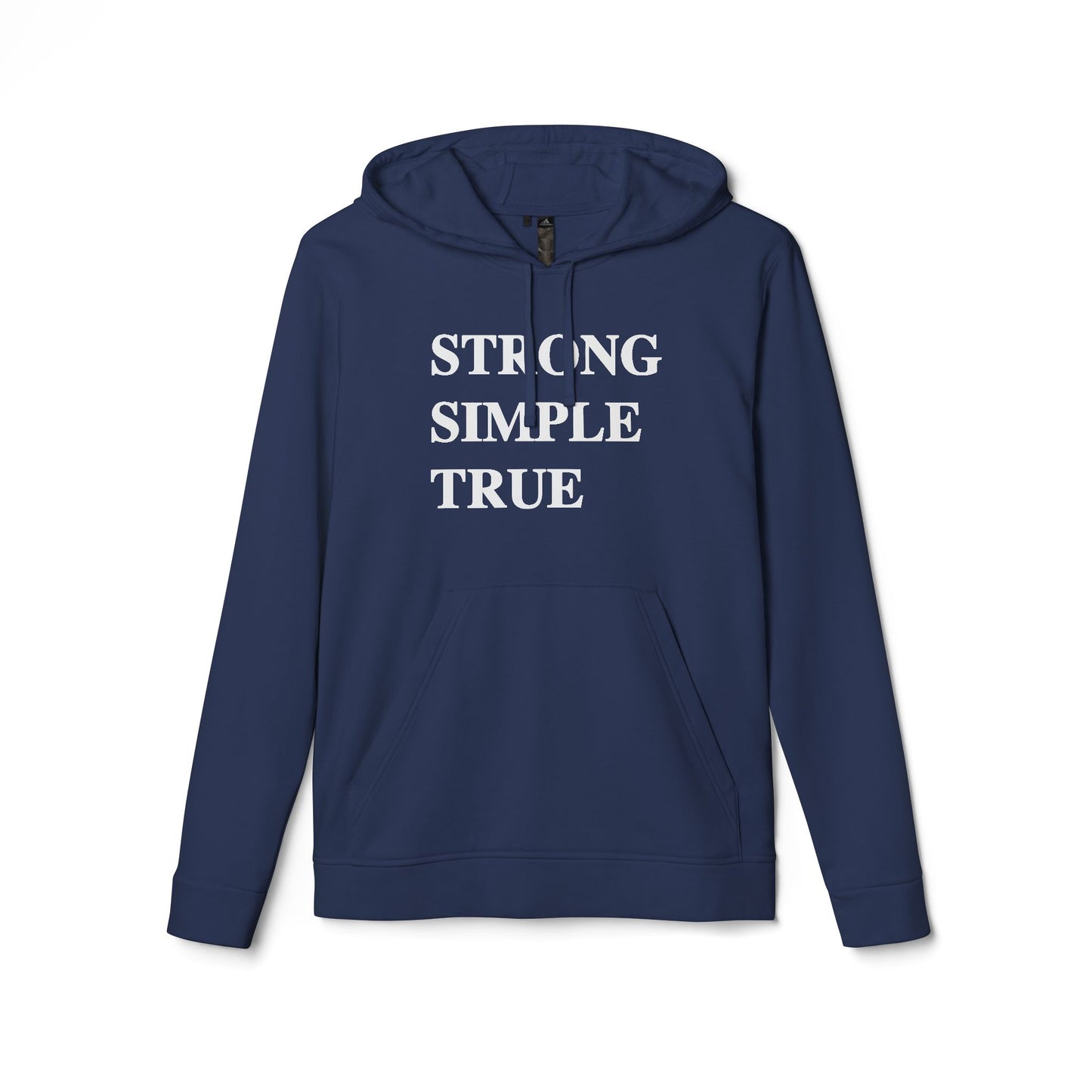 Adidas Fleece Hoodie - Strong Simple True, Unisex Sweatshirt, Cozy Casual Wear, Perfect Gift, Coffee Lovers Apparel
