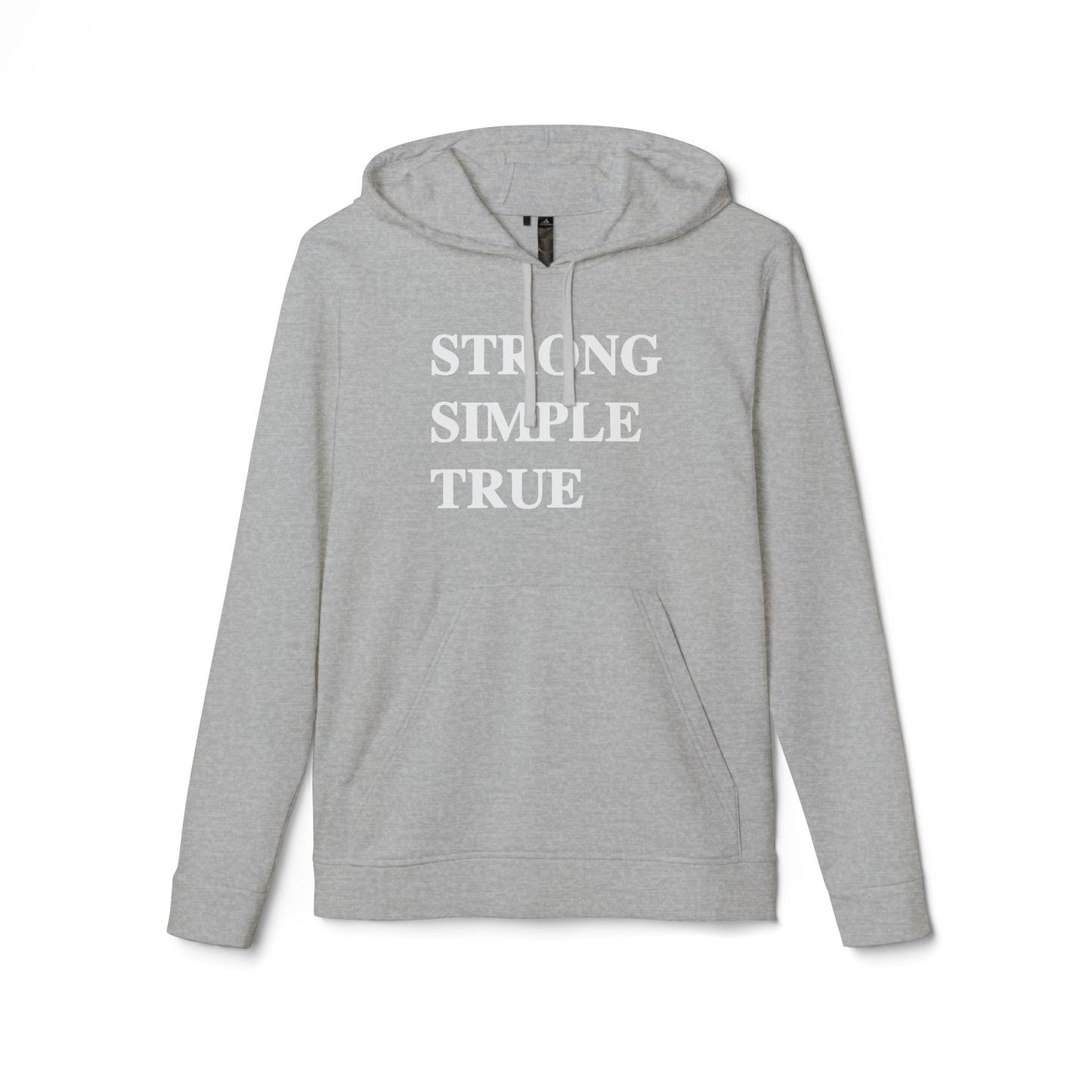 Adidas Fleece Hoodie - Strong Simple True, Unisex Sweatshirt, Cozy Casual Wear, Perfect Gift, Coffee Lovers Apparel