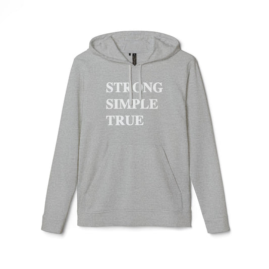 Adidas Fleece Hoodie - Strong Simple True, Unisex Sweatshirt, Cozy Casual Wear, Perfect Gift, Coffee Lovers Apparel